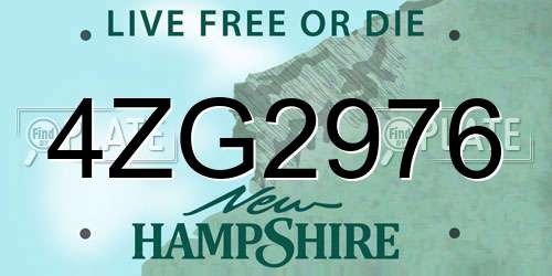 4ZG2976 New Hampshire License Plate