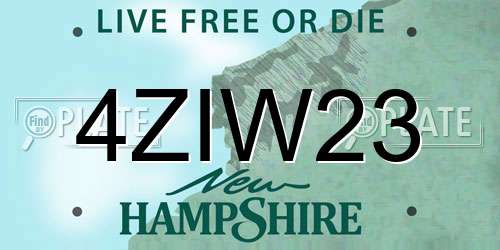 4ZIW23 New Hampshire License Plate