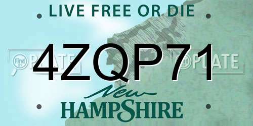 4ZQP71 New Hampshire License Plate
