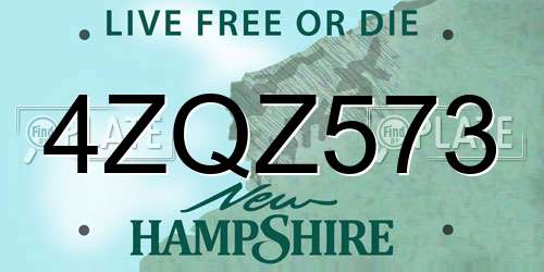 4ZQZ573 New Hampshire License Plate