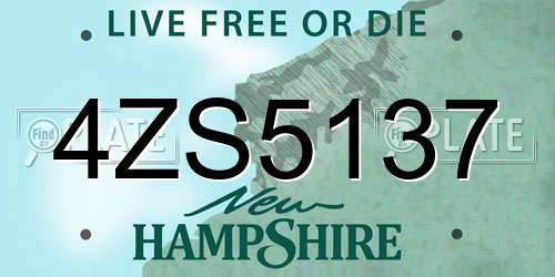 4ZS5137 New Hampshire License Plate