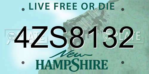 4ZS8132 New Hampshire License Plate
