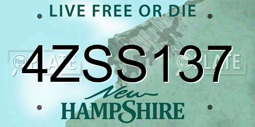 4ZSS137 New Hampshire License Plate