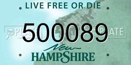 500089 New Hampshire License Plate