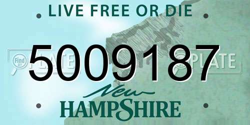 5009187 New Hampshire License Plate
