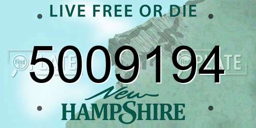 5009194 New Hampshire License Plate