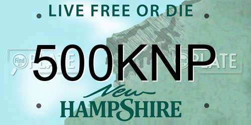 500KNP New Hampshire License Plate