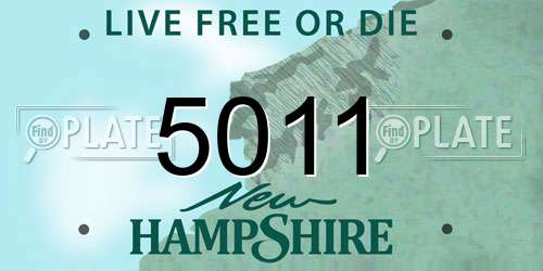 5011 New Hampshire License Plate