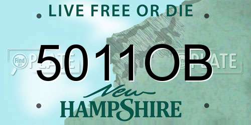 5011OB New Hampshire License Plate