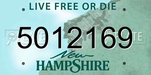 5012169 New Hampshire License Plate