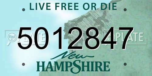 5012847 New Hampshire License Plate