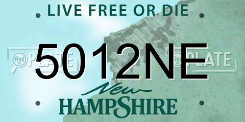 5012NE New Hampshire License Plate