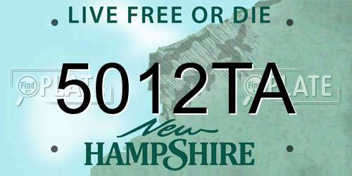 5012TA New Hampshire License Plate