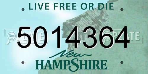 5014364 New Hampshire License Plate
