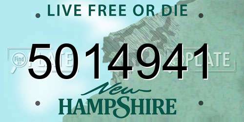 5014941 New Hampshire License Plate