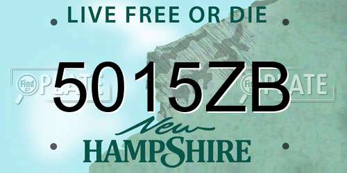 5015ZB New Hampshire License Plate