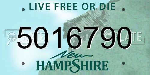 5016790 New Hampshire License Plate