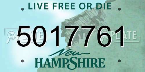 5017761 New Hampshire License Plate