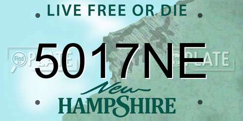 5017NE New Hampshire License Plate