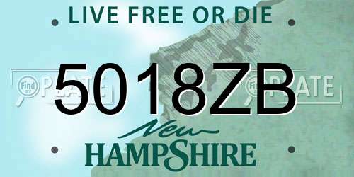 5018ZB New Hampshire License Plate