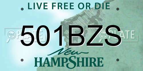 501BZS New Hampshire License Plate