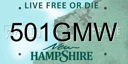 501GMW New Hampshire License Plate
