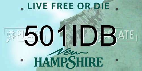 501IDB New Hampshire License Plate