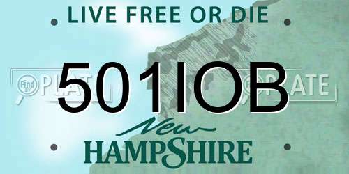 501IOB New Hampshire License Plate