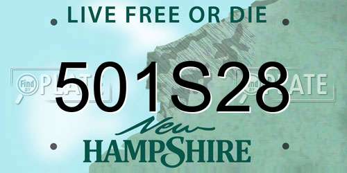 501S28 New Hampshire License Plate