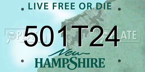 501T24 New Hampshire License Plate