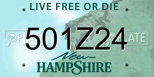 501Z24 New Hampshire License Plate