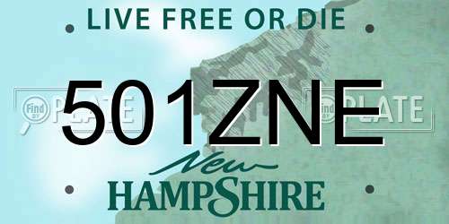 501ZNE New Hampshire License Plate