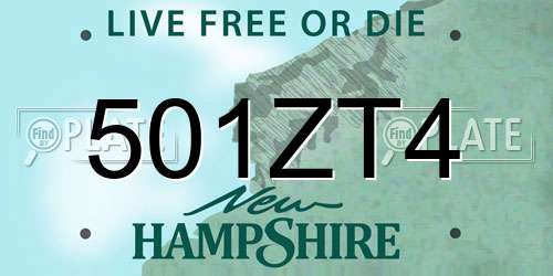 501ZT4 New Hampshire License Plate