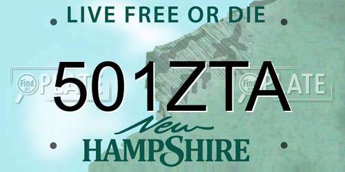 501ZTA New Hampshire License Plate