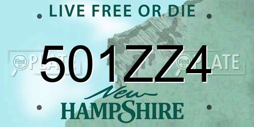 501ZZ4 New Hampshire License Plate