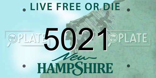5021 New Hampshire License Plate