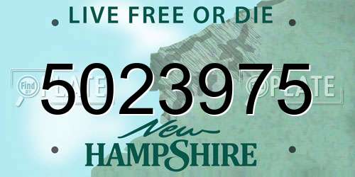 5023975 New Hampshire License Plate
