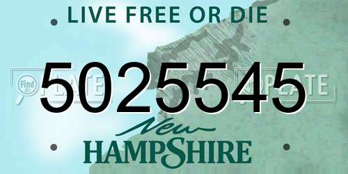 5025545 New Hampshire License Plate