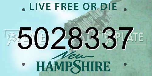 5028337 New Hampshire License Plate