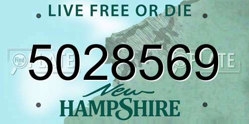 5028569 New Hampshire License Plate