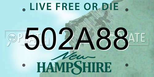 502A88 New Hampshire License Plate