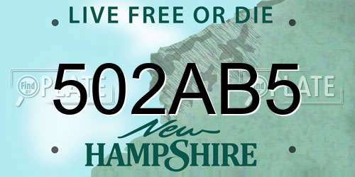 502AB5 New Hampshire License Plate