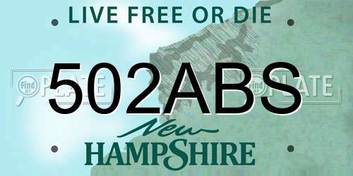502ABS New Hampshire License Plate