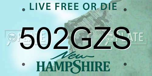 502GZS New Hampshire License Plate