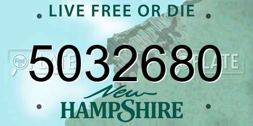 5032680 New Hampshire License Plate