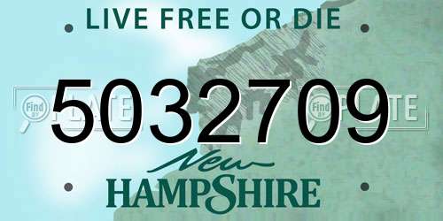 5032709 New Hampshire License Plate