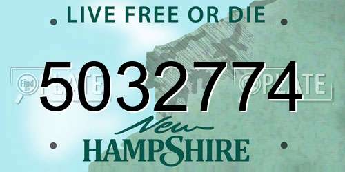 5032774 New Hampshire License Plate