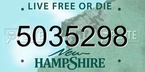 5035298 New Hampshire License Plate