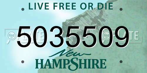5035509 New Hampshire License Plate