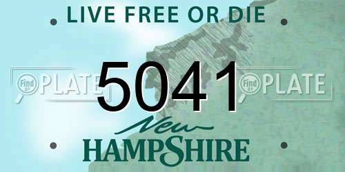 5041 New Hampshire License Plate